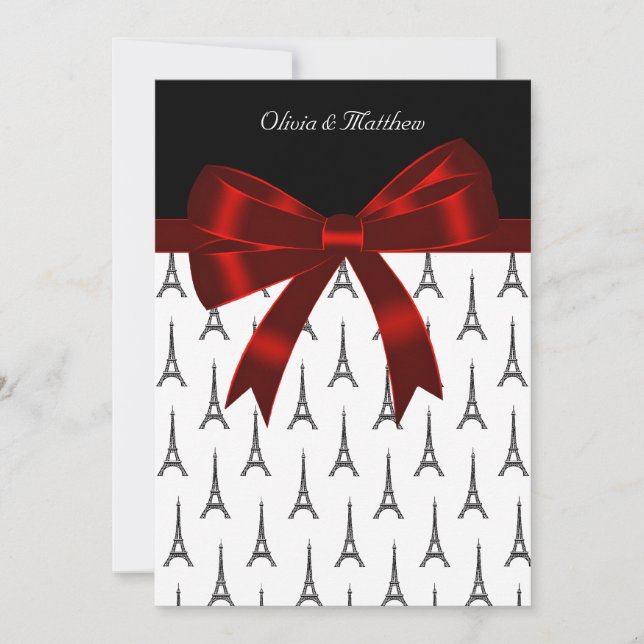 Eiffel Tower Wedding Invitation (Front)