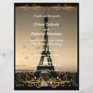 Eiffel Tower wedding Invitation