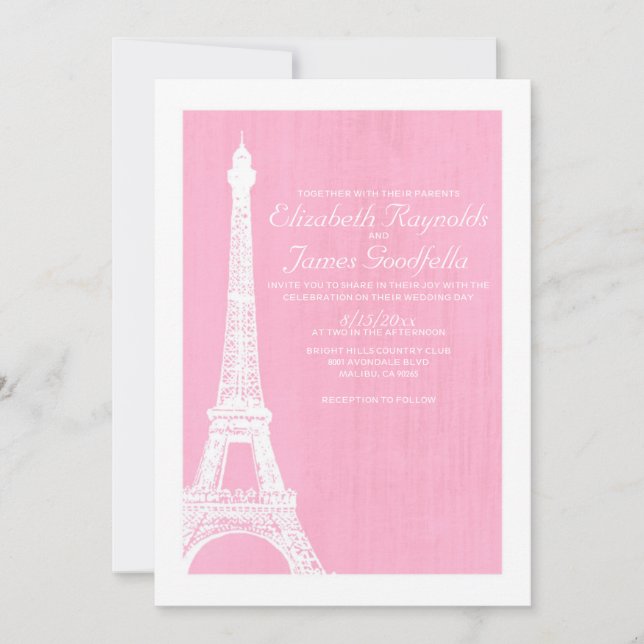 Eiffel Tower Wedding Invitations (Front)