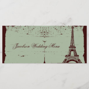 Eiffel Tower Wedding Menus