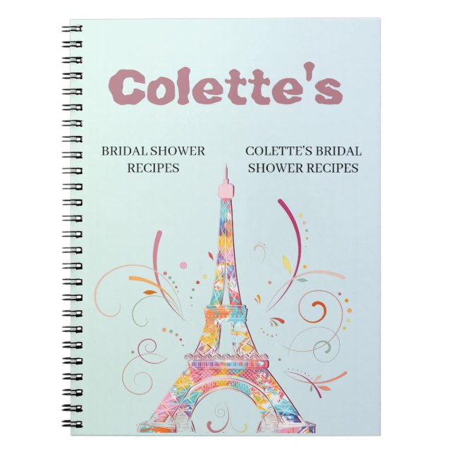 Eiffel Tower Wedding Recipe Notebook (Front)