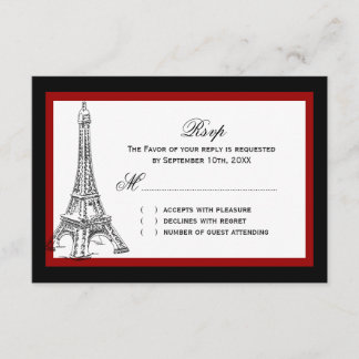 Eiffel Tower Wedding RSVP Cards