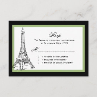 Eiffel Tower Wedding RSVP Cards