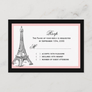Eiffel Tower Wedding RSVP Cards