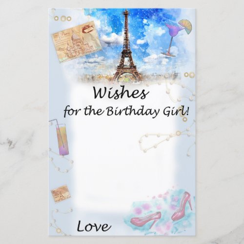 Eiffel tower Wishes for the birthday girl game