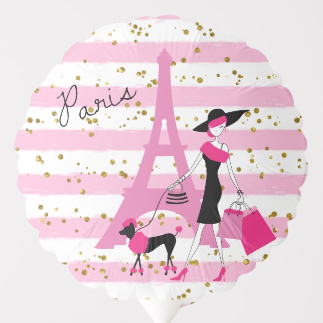 Eiffel Tower with Beautiful Girl Balloon (Front)