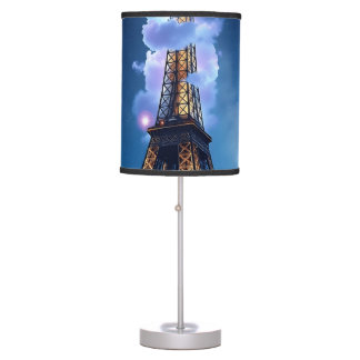 Eiffel Tower with Cosmic Nebula Table Lamp