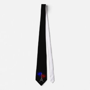 Eiffel Tower with Fireworks Neck Tie
