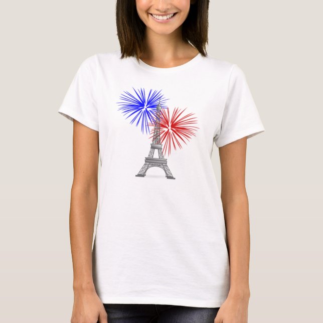 Eiffel Tower with Fireworks T-Shirt (Front)
