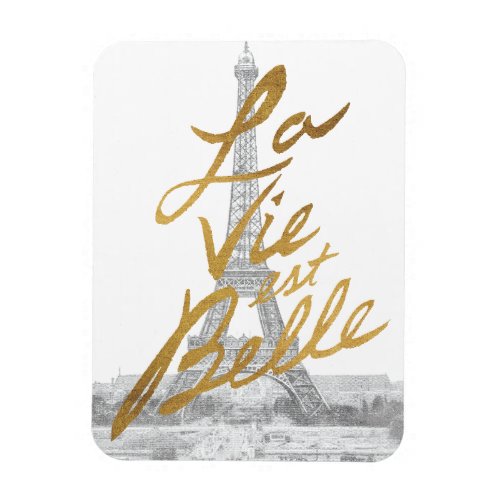 Eiffel Tower with Gold writing Magnet