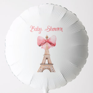 Eiffel Tower With Pink Bow Paris Baby Shower Balloon