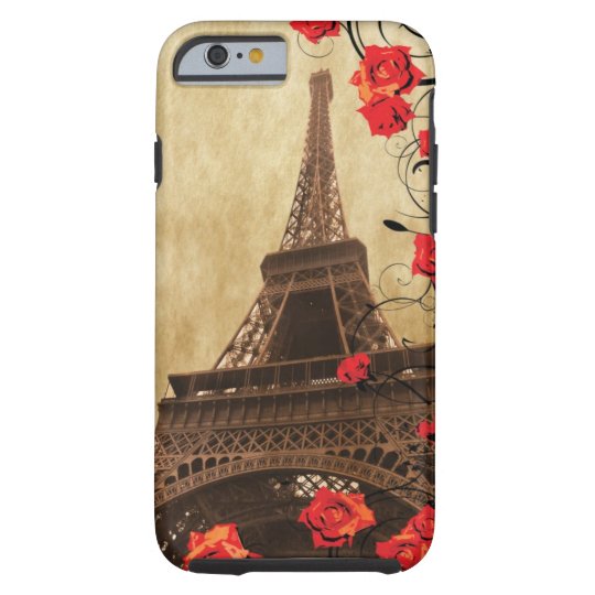 Eiffel Tower with Red Roses CaseMate iPhone Case