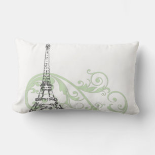Eiffel Tower with Scrolls Lumbar Pillow