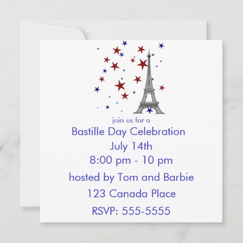 Eiffel Tower with Stars Invitation