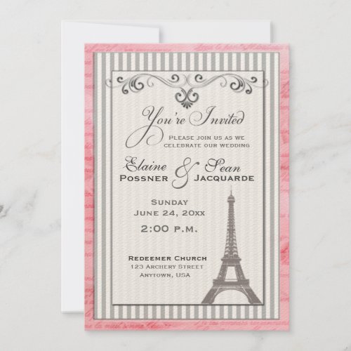Eiffel tower with swirls and stripes cards