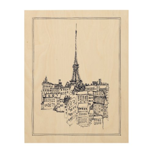 Eiffel Tower Wood Wall Decor