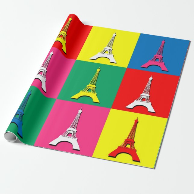 Eiffel Tower Wrapping Paper (Unrolled)