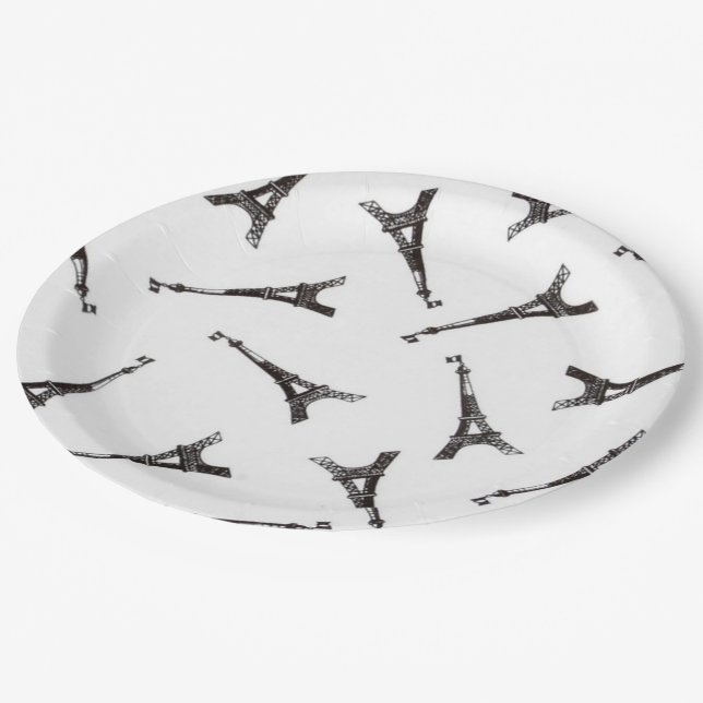Eiffel Towers Paper Plates (Angled)