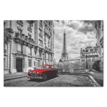 Eiffle Tower Black  White And Red. Tissue Paper by mitmoo3 at Zazzle