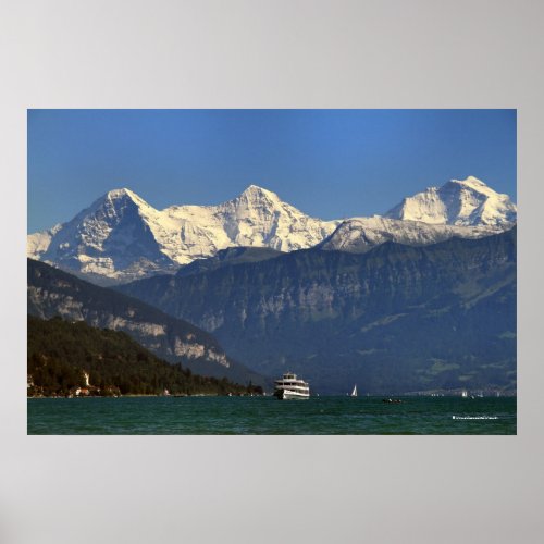 Eiger Mnch  Jungfrau Thunersee Switzerland Poster