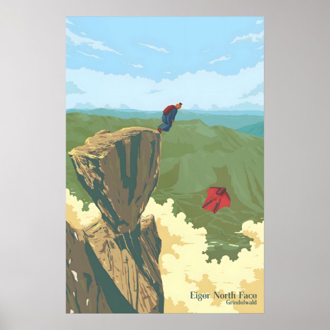 Eiger North Face Grindelwald Switzerland Travel Poster (Front)