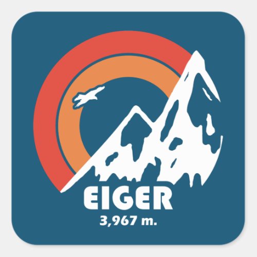 Eiger Sun Eagle Square Sticker