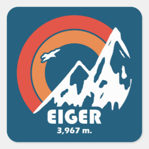 Eiger Sun Eagle Square Sticker