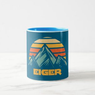 Eiger Switzerland Retro Turquoise Two-Tone Coffee Mug