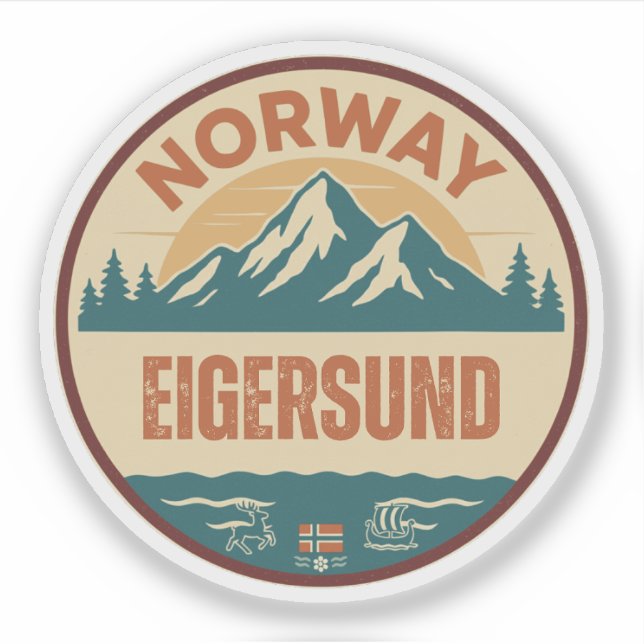 Eigersund, Norge Norway Sticker (Front)