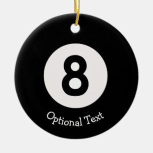 Eight 8 Ball Ceramic Ornament