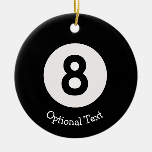 Eight 8 Ball Ceramic Ornament