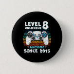Eight 8yr Bday Son Boy Funny Gamer 8th 8 Year Old  Button