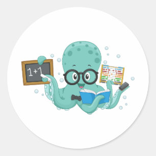 Eight-Arm Wonders: Octo-Stick Collection Classic Round Sticker