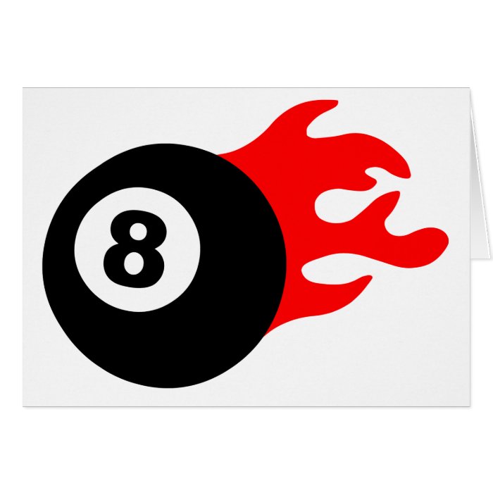 Eight Ball and Flames Cards