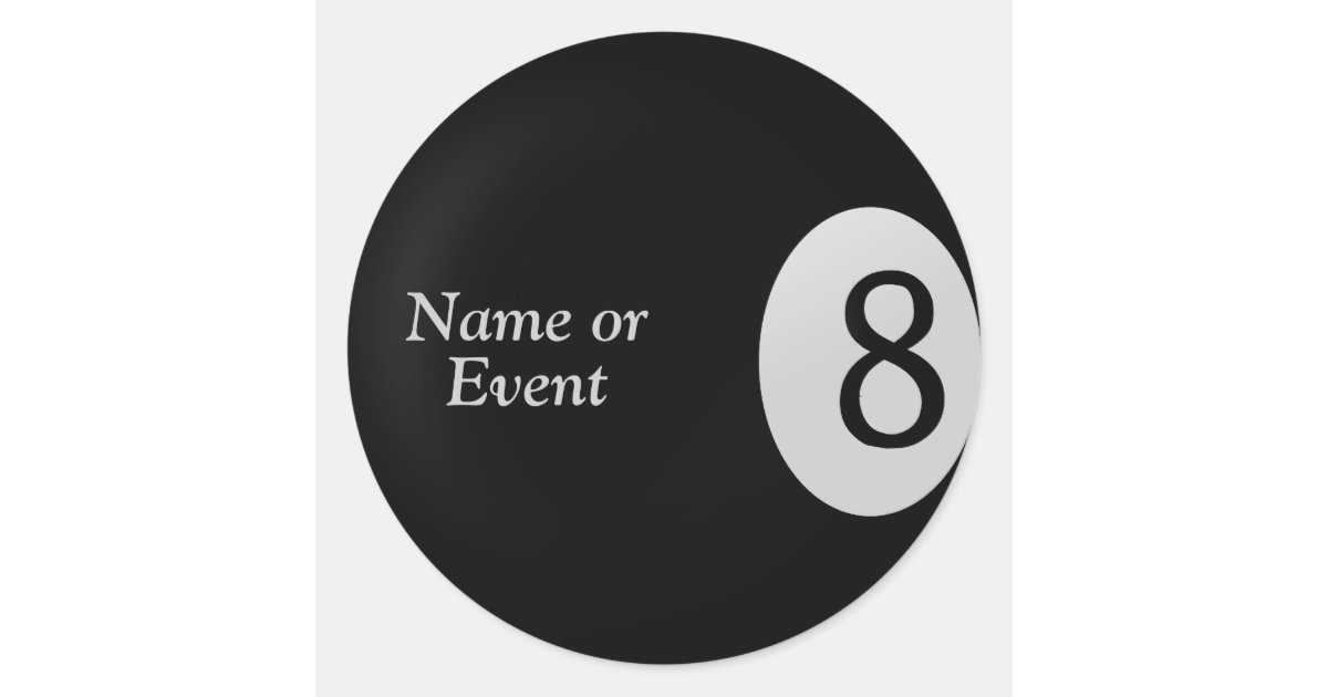 8 Ball Decal - 2 Pack Billiard Pool Ball Sticker - Choose Color Size