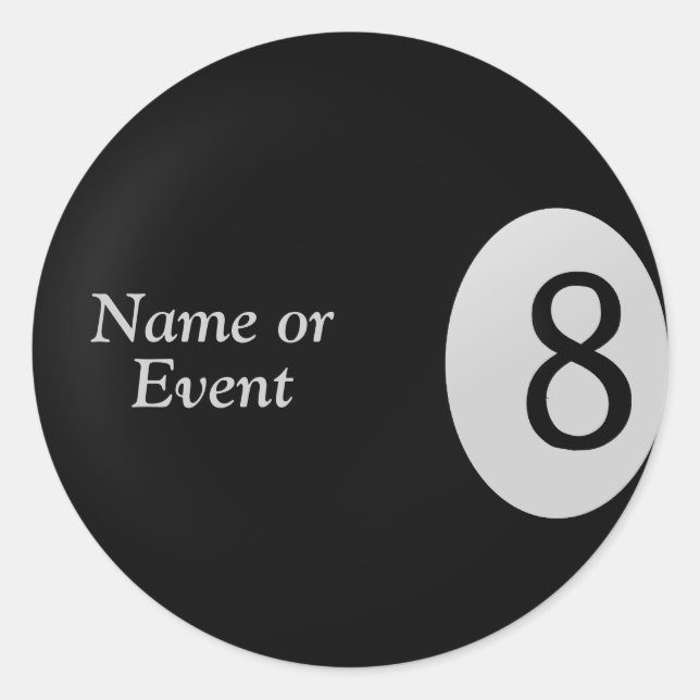 Eight Ball - Billiard Ball Name Stickers (Front)