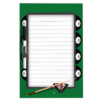 Eight Ball Billiard Lined Dry Erase Board