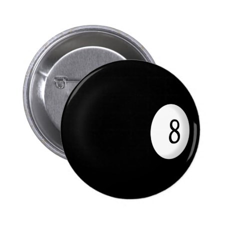 Eight Ball Billiard Pinback Button