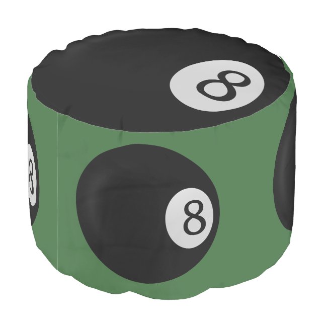 Eight Ball Billiard Pouf (Angled Back)