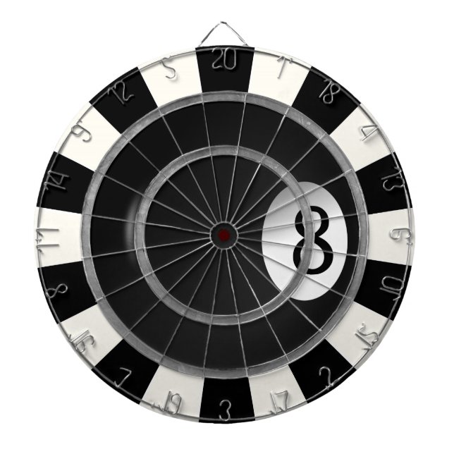 Eight Ball Billiard Regulation Dart Boards (Front)