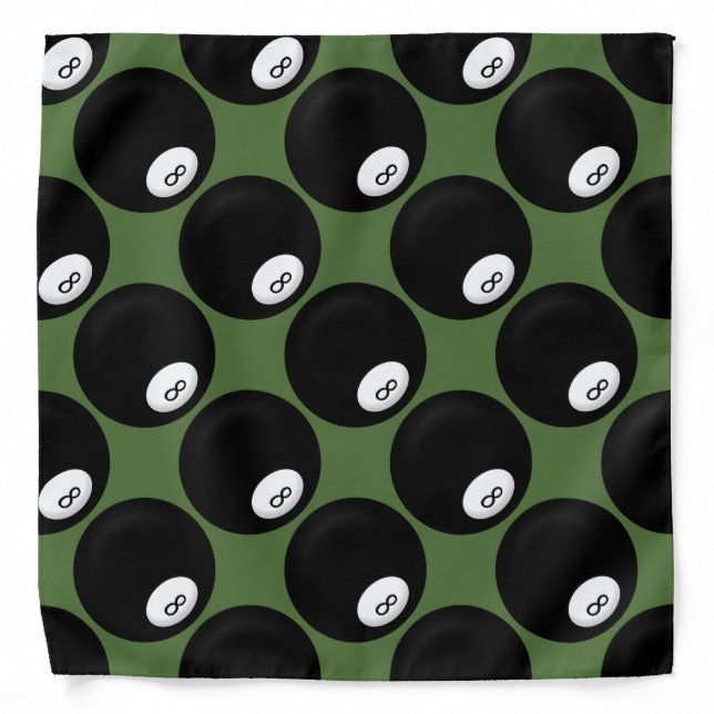 Eight Ball Billiard Theme Bandana (Front)
