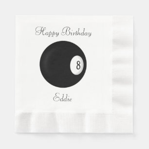 Eight Ball Billiard Theme Custom Napkins