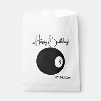 Eight Ball Billiard Theme Favor Bag