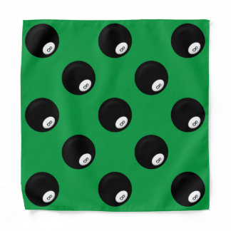 Eight Ball Billiard Theme Green Bandana