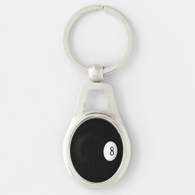 Eight Ball Billiard Theme Keychain (Front)