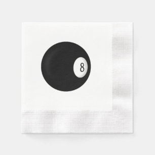 Eight Ball Billiard Theme Paper Napkins