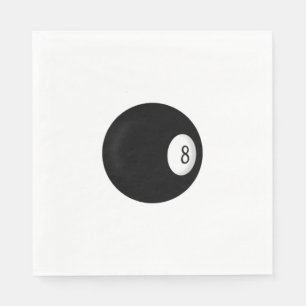 Eight Ball Billiard Theme Paper Napkins