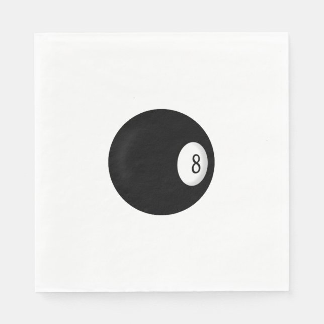 Eight Ball Billiard Theme Paper Napkins (Front)