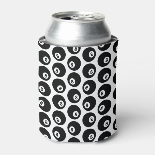 Eight Ball Billiards Pool Pattern CUSTOM COLOR Can Cooler