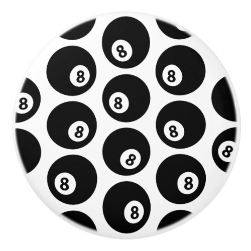 Eight Ball Billiards Pool Pattern CUSTOM COLOR Ceramic Knob